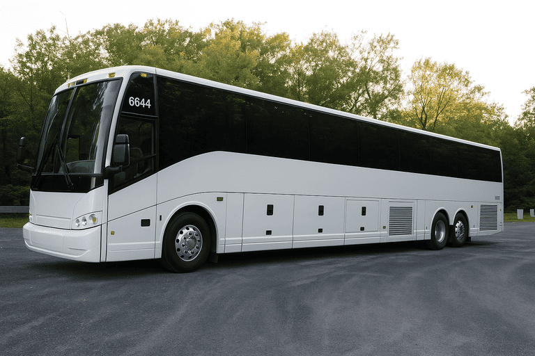exterior of Placentia Charter Bus coach bus