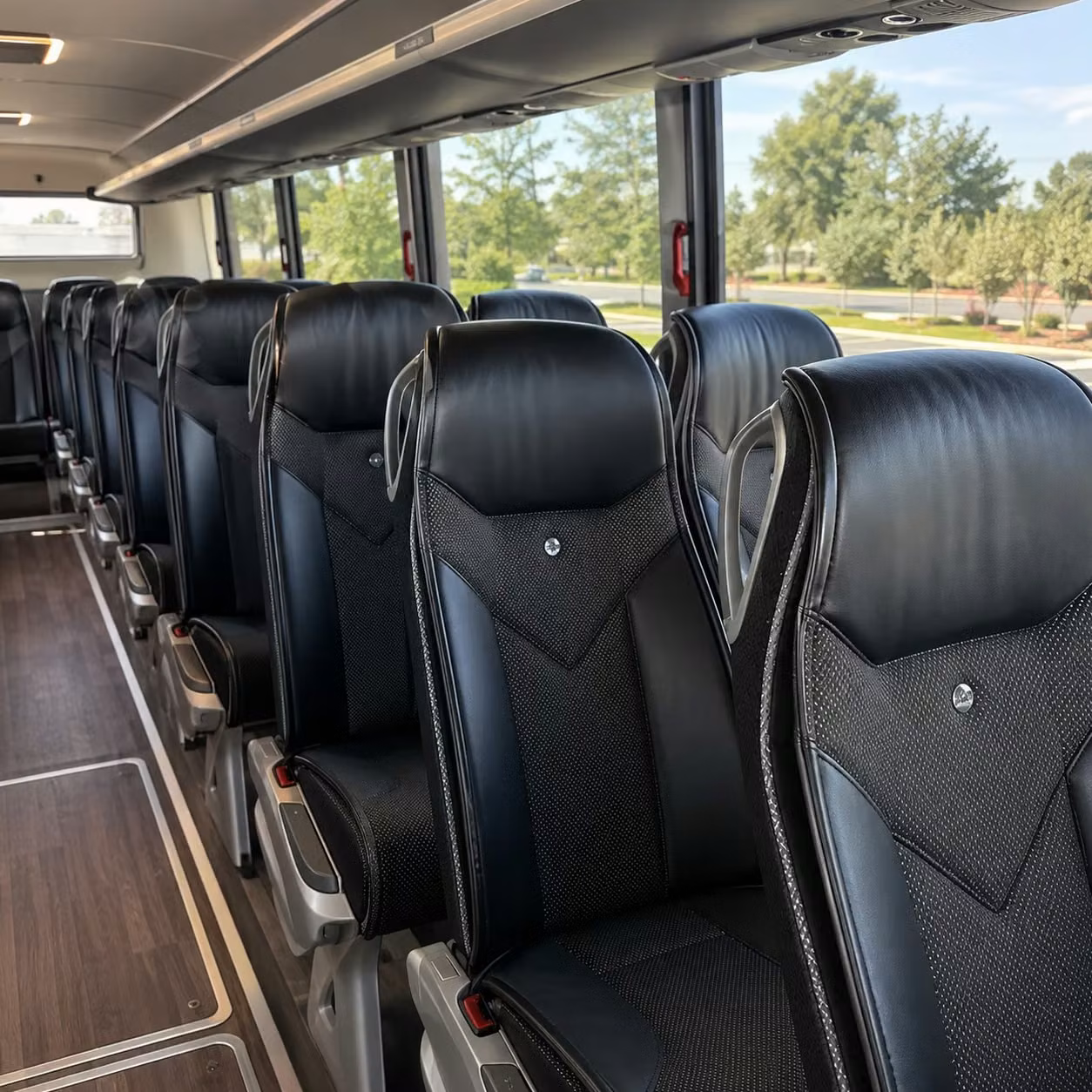 56 passenger charter bus inside